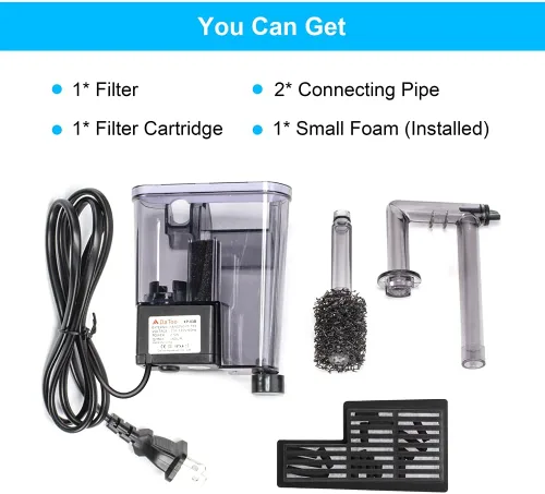 Vista 10 de DaToo Filtro de Acuario Colgante Pequeño Filtro Colgante para Tanque de Peces Sistema de Filtración de Cascada de Energía