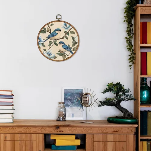 Vista 3 de KSDUT Arte de Pared con Pájaros - Chinoiserie Neutral Arte de Pared Moderno de Mediados de Siglo Marco de Lienzo Colgante Impresiones, Paisaje