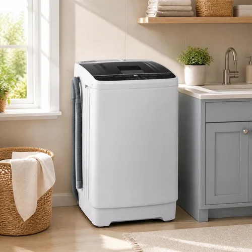 Vista 2 de COSTWAY Lavadora portátil de 7.7 libras, completamente automática con bomba