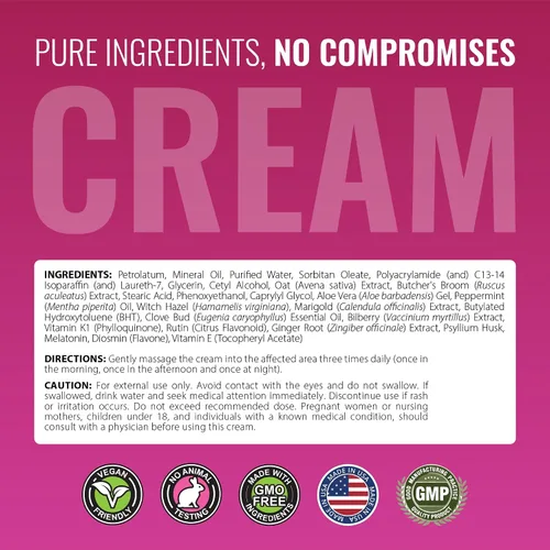 Vista 7 de Approved Science Varicosil - Suplemento de apoyo para las venas varicosas - 1 botella (45 cápsulas) + 1 crema (2 fl oz) - Vegano