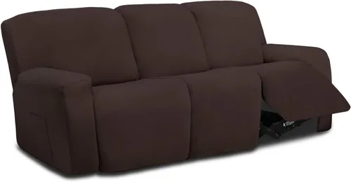 Vista 22 de Easy-Going - Funda elástica de microfibra para sofá reclinable seccional, suave vellón ajustable a tu sofá de 2 cuerpos, lavable, protector