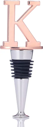 Vista 18 de Tapones de vino, tapones reutilizables para botellas de vino, chapado en oro rosa, tapón de vino con letra, regalo perfecto para vino, amplio uso