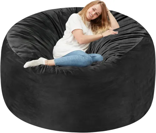 Vista 46 de Homguava - Sillón puff de 3 pies Sillón estilo puff grande de 3 pulgadas con relleno de espuma viscoelástica, sofá suave con funda de terciopelo
