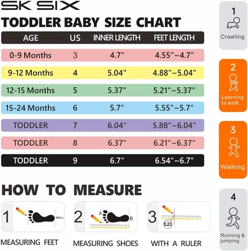 Vista 2 de SK SIX Baby-Sock Toddler-Shoes Walking-Sneakers - Boys Girls Kids Slip on Wide Warm Infant Slippers Safty House Breathable First Fashion Non-Slip