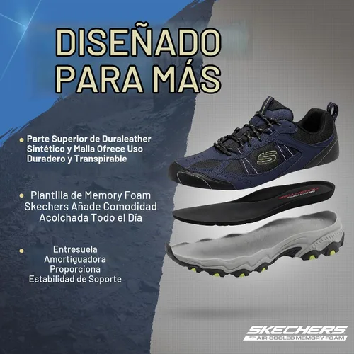 Vista 4 de Skechers Zapatillas de punto para hombre Stamina Upper Stitch Azul