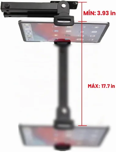 Vista 5 de Soporte de pared plegable ajustable para tableta de teléfono multiángulo de 4.7 ~ 12.9 pulgadas (negro)