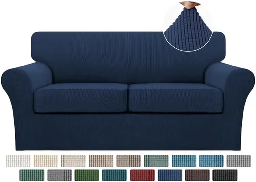 Vista 43 de Turquoize 2 fundas para sillas de sala de estar, funda de sofá con fundas de cojín individuales, funda de muebles para sillas (silla, beige biscotti)