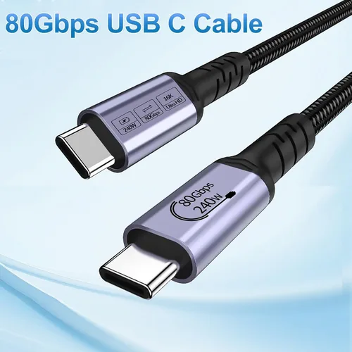 Vista 8 de 80Gbps USB 4.0 for Thunderbolt 4 Cable 6.6FT, 2 Packs, Grey