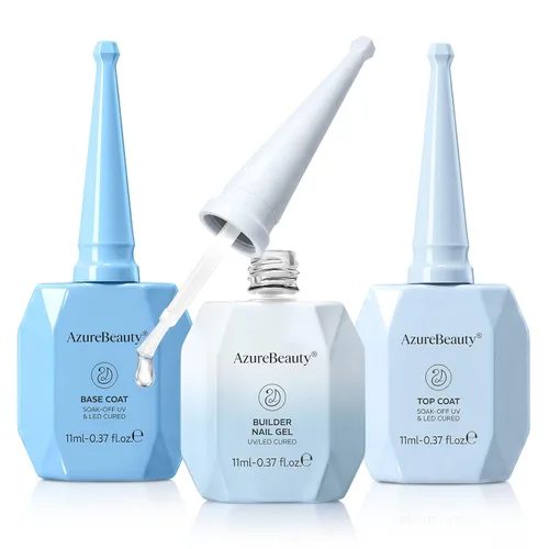 Vista 11 de AZUREBEAUTY - Juego de base y capa superior de gel de 0.6 fl oz, 2 piezas A-transparente-2