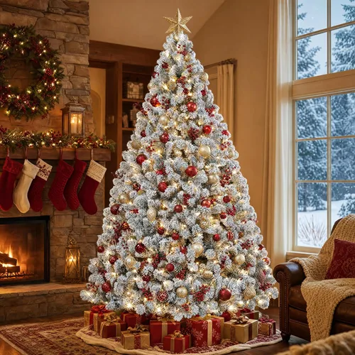 Vista 14 de Árbol de Navidad preiluminado de 6 pies con 210 luces Verde-clásico