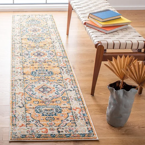 Vista 32 de SAFAVIEH Madison Collection - Alfombra de pasillo de 2 pies 2 pulgadas x 8 pies, color salvia y marfil, diseño bohemio oriental envejecido,