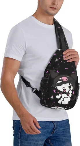 Vista 8 de Bolso casual para el pecho, bolso cruzado de dibujos animados, bolso de hombro kawaii para ciclismo, deportes, senderismo