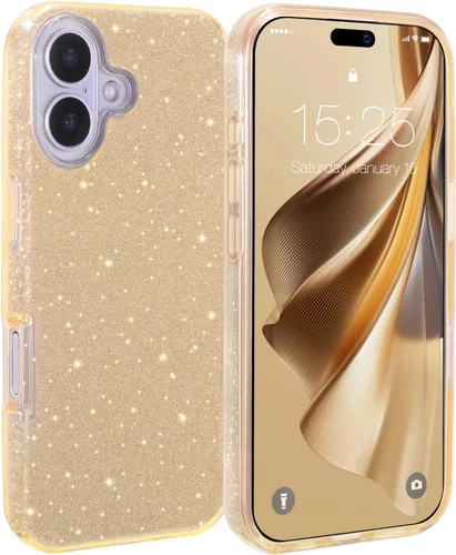 Vista 24 de MILPROX Funda compatible con iPhone 13 (2021), carcasa de gel de goma brillante con purpurina de 3 capas a prueba de golpes para iPhone 13 de 6.1