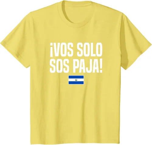 Vista 49 de Camiseta Vos Solo Sos Paja Salvadoran Slang Bandera de El Salvador, Negro