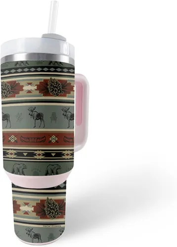 Vista 6 de MightySkins Skin - Vaso de vinilo compatible con Stanley The Quencher H2.0 FlowState de 40 onzas, vaca marrón, protectora, duradera y única, fácil
