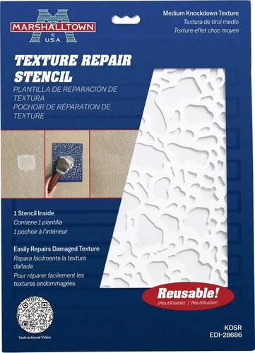 Vista 4 de MARSHALLTOWN - Plantilla de textura derribada, mediano, plantilla reutilizable para paneles de yeso para reparación de textura de pared y techo