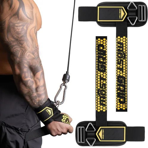Vista 9 de Correas de muñeca antideslizantes con pegamento para levantamiento de pesas, correas de elevación 2 en 1 con anillos en D para entrenamiento
