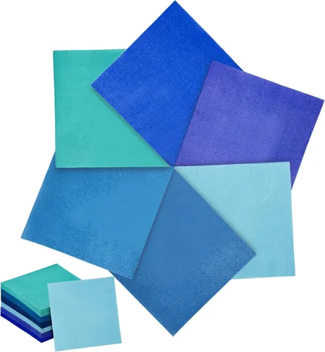 Vista 25 de Servilletas de cóctel de 24 colores de 5 x 5 pulgadas desechables servilletas de papel para bebidas para cóctel, boda, cena, fiesta de cumpleaños
