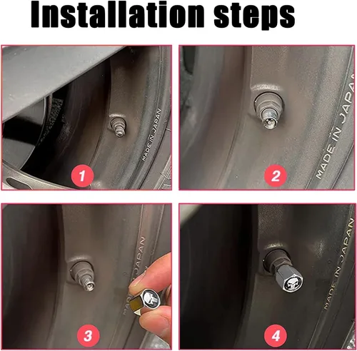 Vista 7 de Fogfar Paquete de 4 tapas de vástago de válvula de automóvil, tapones universales para válvulas de aire de neumáticos de automóvil, cubiertas