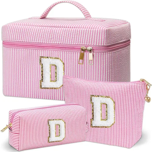 Vista 30 de Bolsa de maquillaje Adoryoung 3 piezas rosa+azul, Azul, A