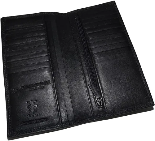 Vista 4 de Baglioni Italia Cartera para hombre Luxe con bolsillo de cocodrilo color negro