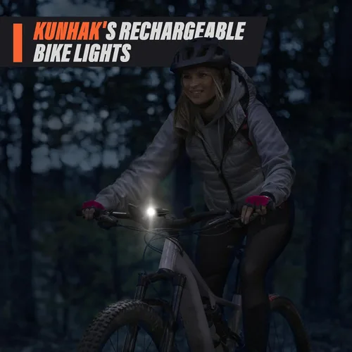 Vista 6 de Rechargeable Bike Lights, Ultra Bright Bike Lights for Night Riding, Road Mountain Bike Accessories for Kids Adults - Headlight with Tail Light