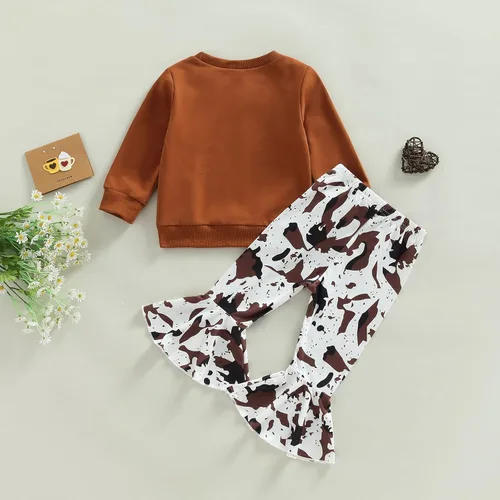 Vista 62 de Kaipiclos Ropa occidental para bebé niña, con lindo estampado con volantes, manga larga, pantalones para otoño e invierno, trajes de vaquera