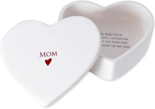 Vista 14 de Regalo para mamá de Susabella - Regalo de boda para madre de la novia o madre del novio, caja de cerámica para recuerdos en forma de corazón o caja