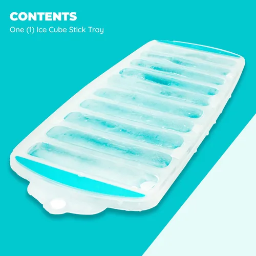 Vista 2 de Jacent Bandeja reutilizable de silicona y plástico para cubitos de hielo, cubos de hielo fáciles de empujar y reventar para botella de deportes