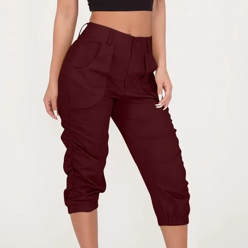 Vista 2 de Shorts Pant Casual Pocket Trousers Pants Foot Loose Cropped Pants Suit Bussiness Smarty Pants for Women Pants