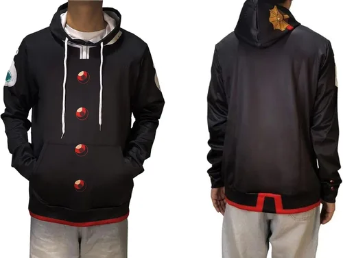 Vista 4 de Timmor Anime Toilet-Bound Hanako-kun Cosplay Hoodie with Earring, Christmas Helloween Gift 3D Printed Sweatshirt.