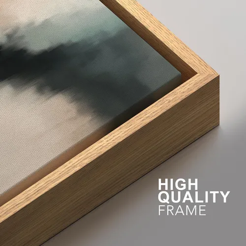 Vista 167 de SIGNFORD - Set de obras de arte en lienzo enmarcado para pared, ilustraciones abstractas de neblina del desierto en tonos neutros beige y marrón