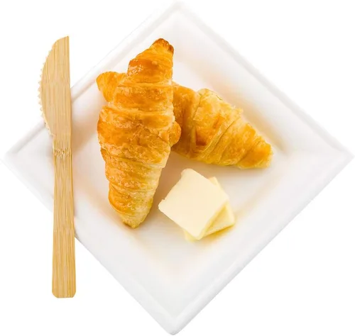Vista 9 de Restaurantware Juego de cubiertos de tenedor y cuchara de bambú de 8 pulgadas: perfecto para eventos de catering, restaurantes y camiones de comida