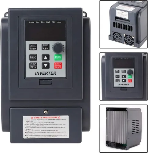 Vista 3 de ViaGasaFamido VFD Inversor Variable Frecuencia Drive 1 Fase 220V Entrada 3 Fase 380V Salida AT4-1500X 400Hz 8A Controlador de velocidad del motor