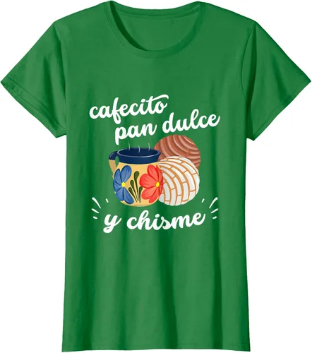 Vista 29 de Camiseta Cafecito Pan Dulce y Chisme Mexican Hispanic Pride Breakfast Negro