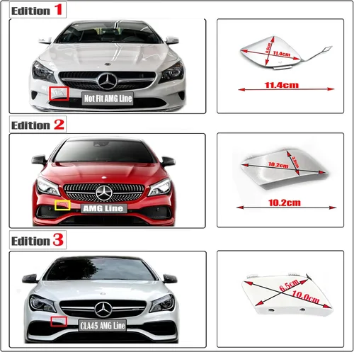 Vista 3 de Funda de enganche delantero Compatible con Mercedes-Benz CLA-Class Coupé W117 Facelift para CLA180 CLA200 CLA220 CLA250 2016 2017 2018 2019 2020