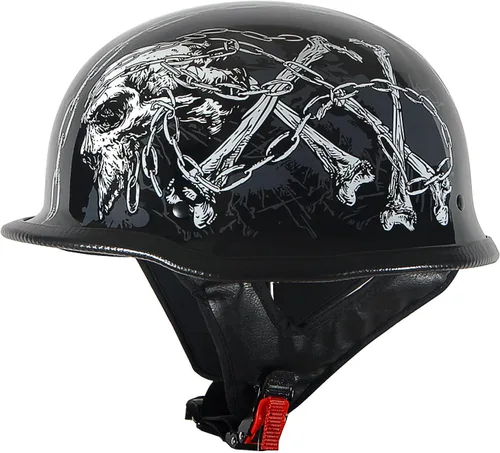Vista 2 de 1Storm Casco de motocicleta de media cara estilo alemán aprobado por DOT: HKY602