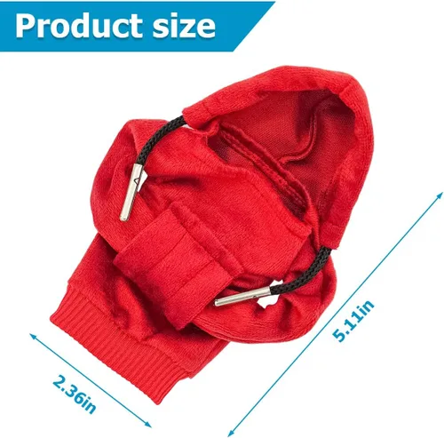 Vista 2 de Osilly Funda para palanca de cambios de automóvil, mini sudadera con capucha y diseño de suéter de moda, protector de perilla de palanca de cambios