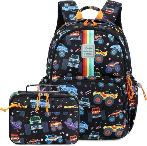 Vista 93 de CAMTOP - Conjunto de mochila y lonchera con estampados divertidos para niños de preescolar y primaria), Y0058-2
