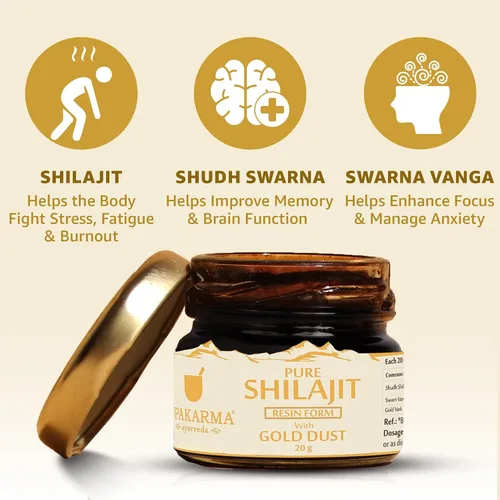 Vista 2 de Upakarma Ayurveda - Resina pura suave de Shilajit/Shilajeet con cuchara, fuente natural de ácido fúlvico y oligominerales, paquete 1