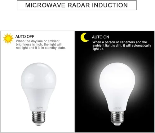 Vista 3 de Fengyan Home Bombillas 2 unids/lote Bombillas LED E27 Sensor de radar Luz Noche Inteligente Infrarrojo Cuerpo Inducción LED Lámpara 85-265V 10W 15W