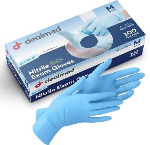 Vista 7 de Dealmed Guantes de examen de nitrilo, sin polvo, sin látex, guantes médicos desechables