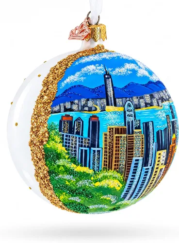 Vista 4 de Victoria Peak, Hong Kong - Adorno navideño de bola de cristal de 4 pulgadas
