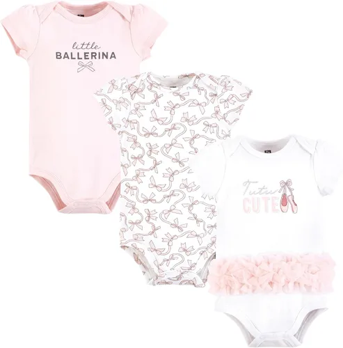 Vista 79 de Hudson Baby baby-girls Cotton Bodysuits 3-pack