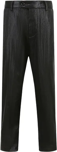 Vista 5 de SWOTGdoby Trajes ajustados para niños, 4 piezas, chaleco, chaleco, pantalones, chaqueta de lazo con bordes dorados para bodas, fiestas, bailes