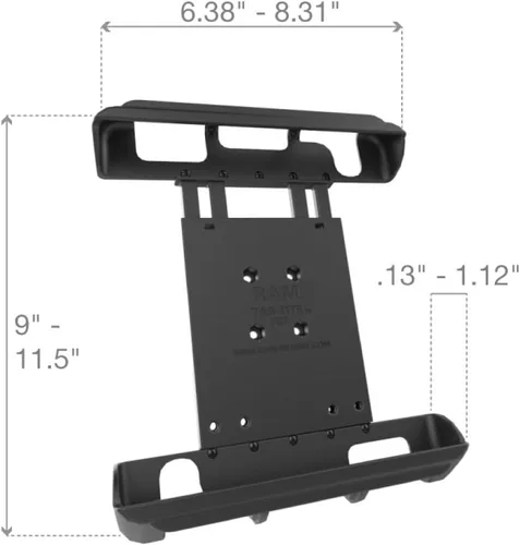 Vista 2 de RAM MOUNTS Tab-Tite - Soporte para tablet para iPad y tabletas de 10" con fundas Soporte con resorte con compatibilidad AMPS de 4 orificios
