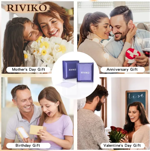 Vista 6 de RIVIKO Regalos de San Valentín para ella, collares de plata esterlina 925 con inicial de círculo de rosas, collares con dije de letra inicial