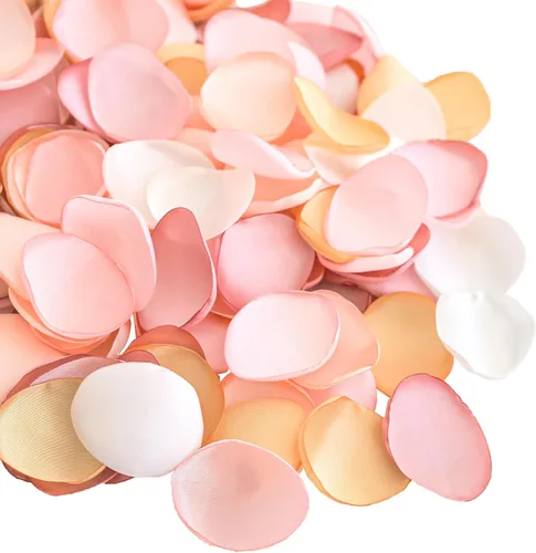 Vista 17 de Lookein 300 pétalos de rosa de satén para boda, cesta de niña de las flores, centros de mesa, corredor del pasillo, confeti para fiestas, despedida