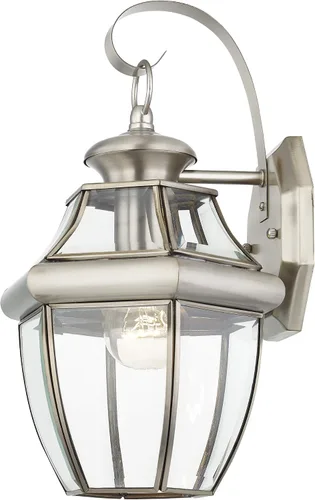 Vista 3 de Livex Lighting 2151-91 Monterey - Farol de pared de latón macizo
