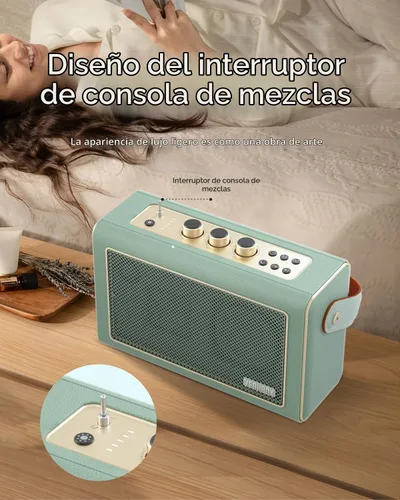 Vista 5 de YEAHBOX Starro - Altavoz Bluetooth de 3 vías con doble DSP, Bluetooth 5.3, graves y agudos ajustables, modo de ruido blanco, control de aplicación
